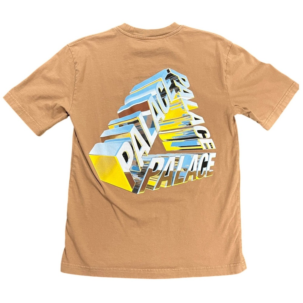 SS23 Palace Tri-Chrome Mocha T-Shirt Mens Size Small Tan Graphic Tee Small - Picture 7 of 8